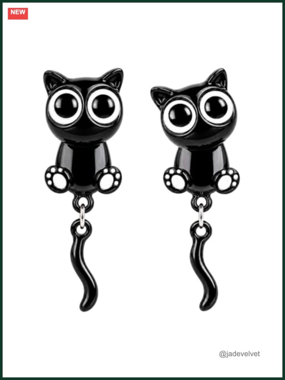 Cat Dangle Earrings Halloween Cute Gothic Drop Statement